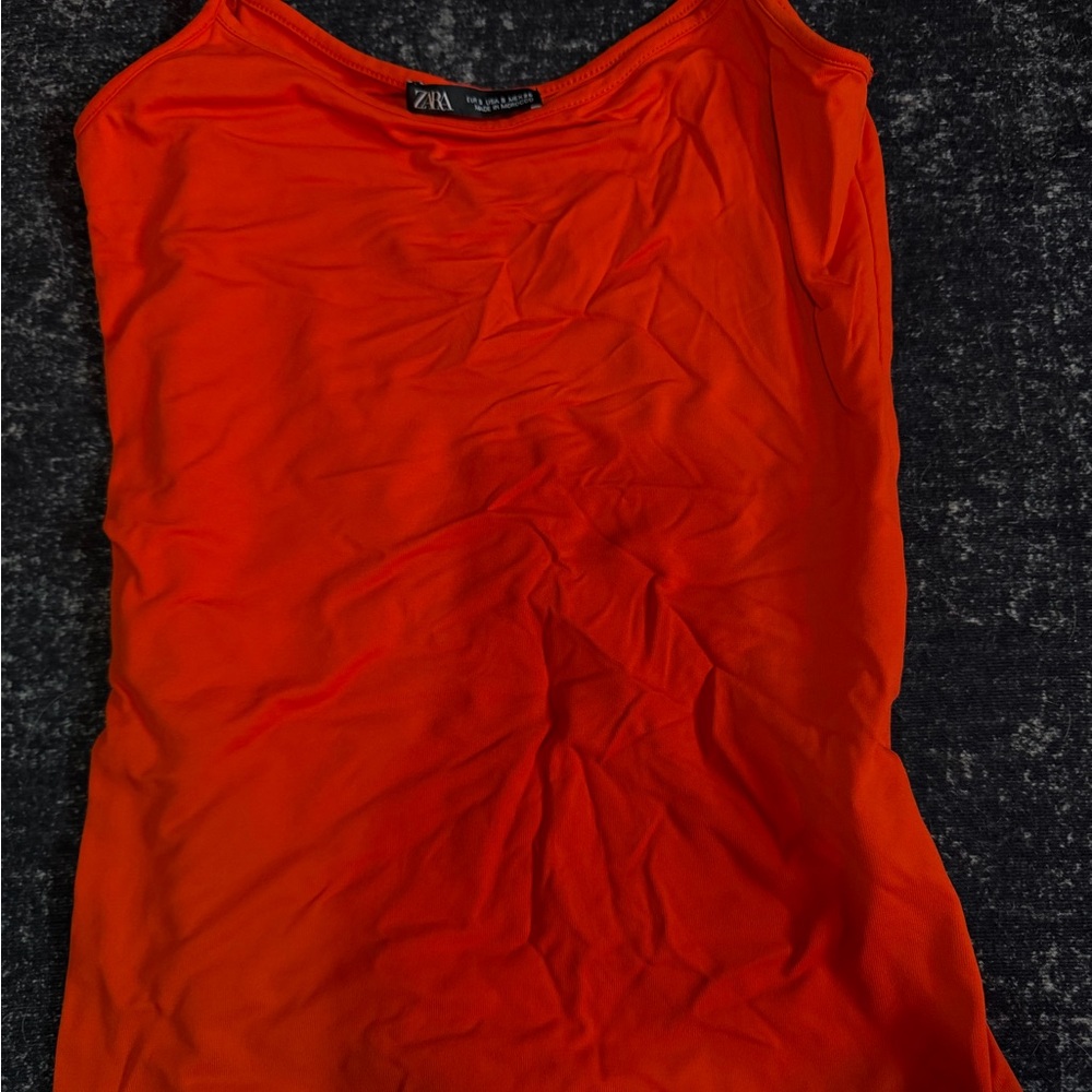 ZARA Bright Orange Slim Camisole Tank
